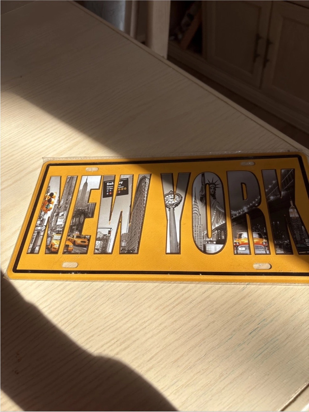 New York Yellow Wall License Plate Decor